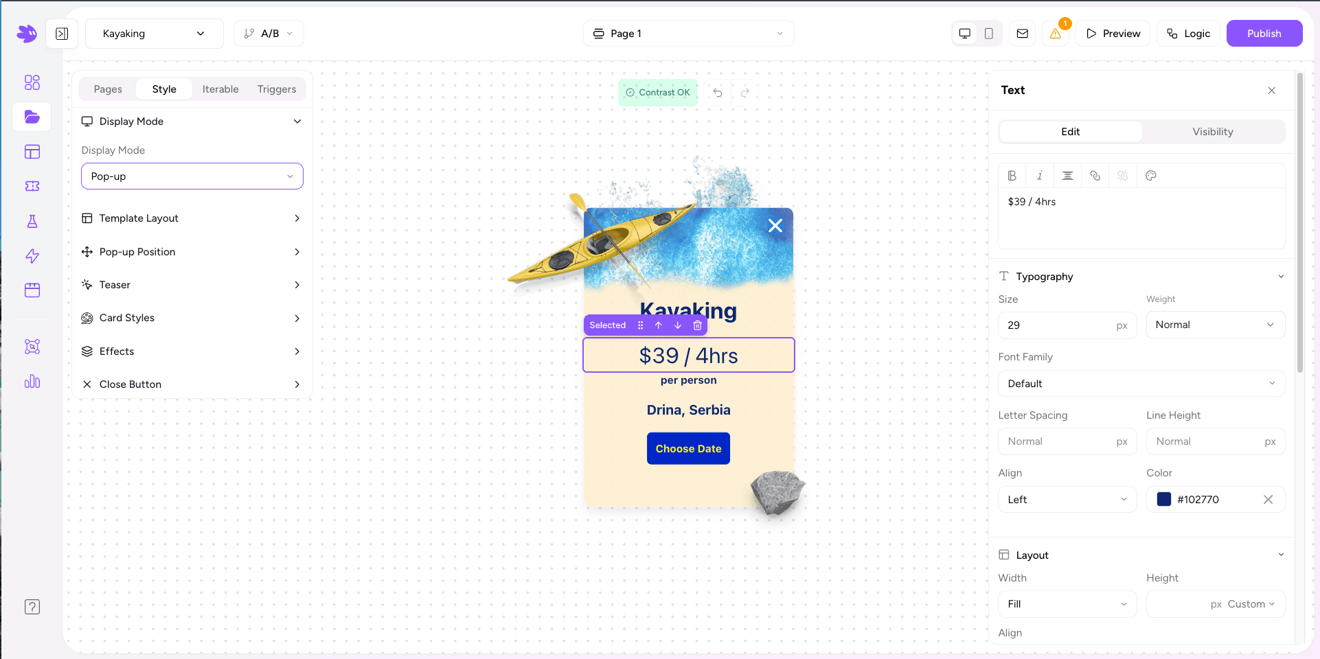 Editor Style tab open